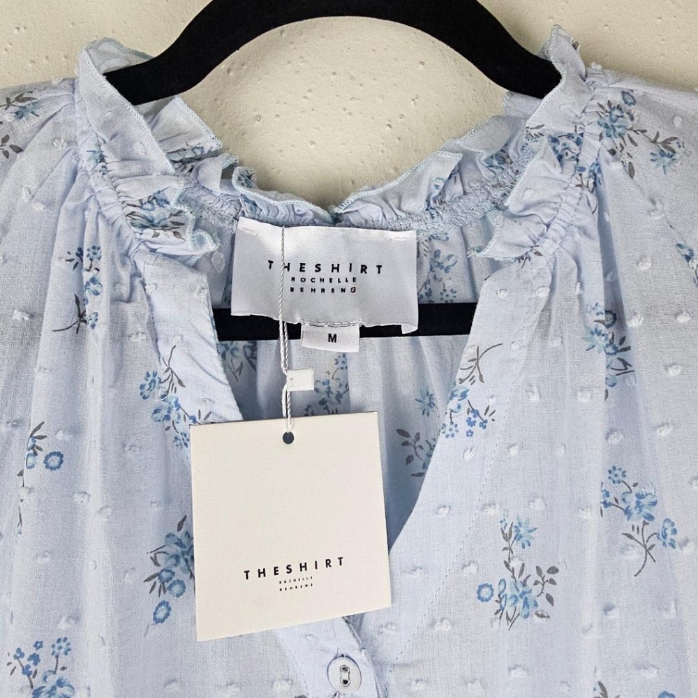 NWT The Shirt by Rochelle Behrens the Candice floral dress in soft blue ditsy - Picture 5 of 8
